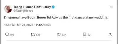 Documented social media post with permanent archive. Perma.cc: https://perma.cc/XN7J-TLAH. Categories: belittling_israeli_suffering,  general_hate,  inflammatory_language,  mockery