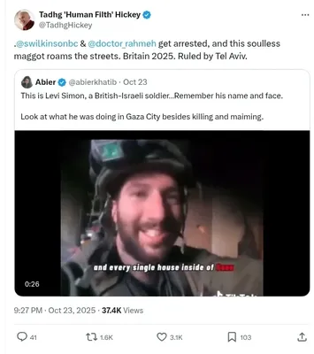 Documented social media post with permanent archive. Perma.cc: https://perma.cc/H8YW-REM8. Categories: anti_british,  antisemitic_tropes,  dehumanization,  dual_loyalty_trope,  general_hate,  incitement,  inflammatory_language,  threat_rhetoric